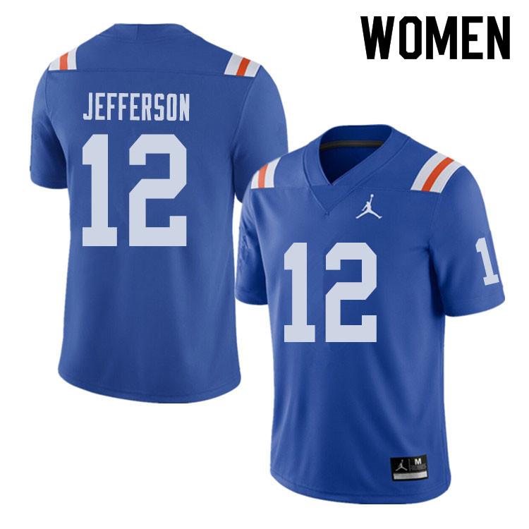 Jordan Brand Women #12 Van Jefferson Florida Gators Throwback Alternate College Football Jerseys Sal - Click Image to Close